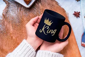 PUREZENTO King Queen Couple Ceramic Tea/Coffee Mug for Valentine Day Gift for Girlfriend, Boyfriend,Husband and Wife,Friends,Anniversary,Hubby Wifey,Birthday ,Set of 2-thumb1