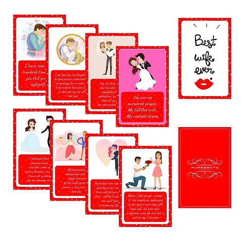 PUREZENTO Romantic Cards Cute Messages Cards Gift for Couples on Anniversaries, Valentines