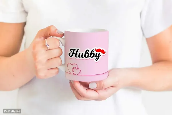 Purezento ""Hubby Wifey Flying kiss"" Couple Ceramic Tea/Coffee Mug for Valentine Day Gift for Girlfriend, Boyfriend,Husband and Wife,Friends,Anniversary,Hubby Wifey,Birthday ,Set of 2-thumb3