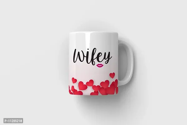 PUREZENTO Hubby Wifey Couple Ceramic Tea/Coffee Mug for Valentine Day Gift for Girlfriend, Boyfriend,Husband and Wife,Friends,Anniversary,Hubby Wifey,Birthday ,Set of 2-thumb5