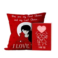 Purezento You are My First and Last Choice Valentine Gifts Cushion Cover with Filler- The Most Romantic and Attractive Gift to Express Your Love| Soft Fabric, Washable & Long-Lasting Cushion Cover-thumb1