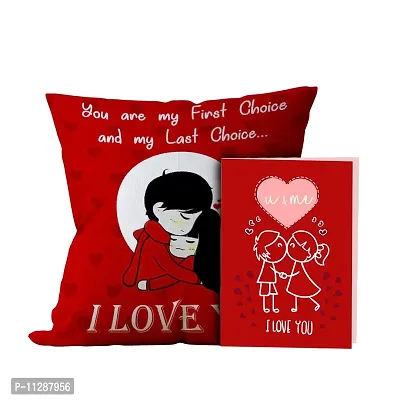 Purezento You are My First and Last Choice Valentine Gifts Cushion Cover with Filler- The Most Romantic and Attractive Gift to Express Your Love| Soft Fabric, Washable & Long-Lasting Cushion Cover-thumb2