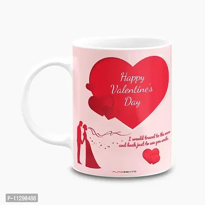 PUREZENTO Happy Valentine's Day Couple/BF/GF/Husband/Wife Ceramic Coffee Tea/ Milk Mug