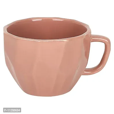 Purezento Ceramic Handcrafted Glossy Finish Coffee and Tea Mugs Diamond Cut (Pink,180 ml, Pack of 2), Gift Pack-thumb5