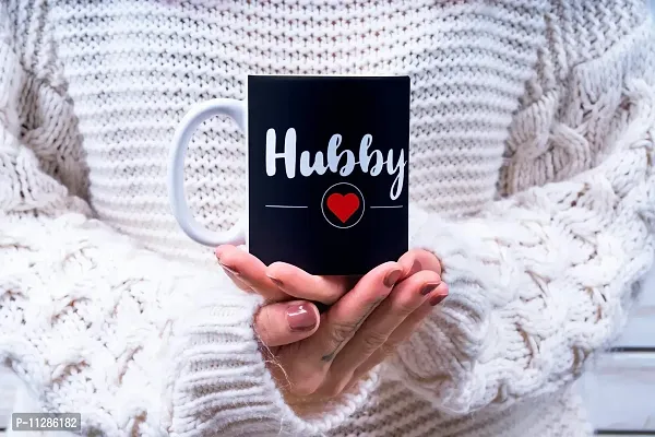 Purezento ""Hubby Love Wifey Love"" Couple Ceramic Tea/Coffee Mug for Valentine Day Gift for Girlfriend, Boyfriend,Husband and Wife,Friends,Anniversary,Hubby Wifey,Birthday ,Set of 2-thumb2