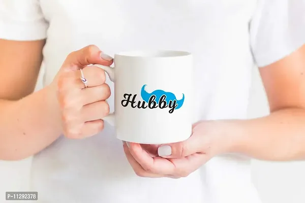 PUREZENTO Hubby Wifey Couple Ceramic Tea/Coffee Mug for Valentine Day Gift for Girlfriend, Boyfriend,Husband and Wife,Friends,Anniversary,Hubby Wifey,Birthday ,Set of 2-thumb2