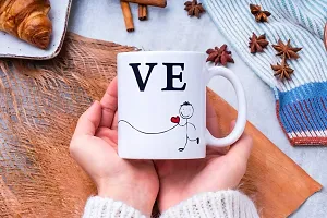 PUREZENTO ""Love Couple Ceramic Tea/Coffee Mug for Valentine Day Gift for Girlfriend, Boyfriend,Husband and Wife,Friends,Anniversary,Hubby Wifey,Birthday ,Set of 2-thumb2