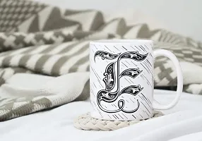 PUREZENTO Alphabet E Ceramic Mug (Pack of 1)| C Handle |-thumb3