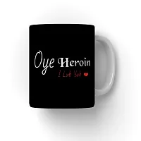 PUREZENTO ""Oye Hero Oye Heroine"" Couple Ceramic Tea/Coffee Mug for Valentine Day Gift for Girlfriend, Boyfriend,Husband and Wife,Friends,Anniversary,Hubby Wifey,Birthday ,Set of 2-thumb2