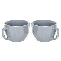 Purezento Ceramic Handcrafted Glossy Finish Coffee and Tea Mugs Diamond Cut (Grey,180 ml, Pack of 2), Gift Pack-thumb2