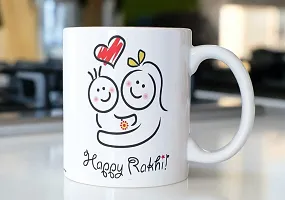 PUREZENTO?Happy Rakhi Cartoon Brother Sister Design/ Raksha Bandhan Ceramic Coffee Mug-thumb4