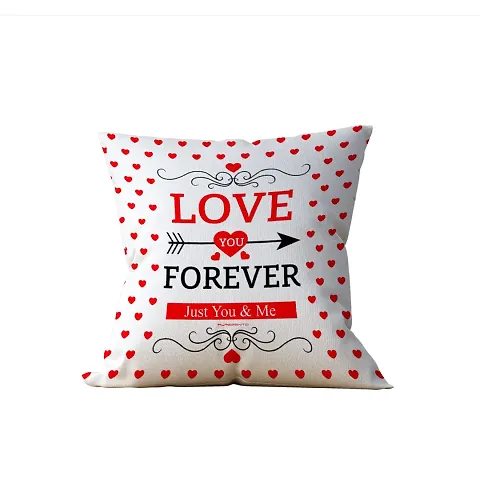 Purezento Printed Valentine Gifts Cushion Cover with Filler- The Most Romantic and Attractive Gift to Express Your Love| Soft Fabric, Washable & Long-Lasting Cushion Cover