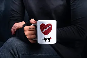 PUREZENTO Hubby Wifey Couple Ceramic Tea/Coffee Mug for Valentine Day Gift for Girlfriend, Boyfriend,Husband and Wife,Friends,Anniversary,Hubby Wifey,Birthday ,Set of 2-thumb1