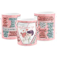 PUREZENTO Reason Why I Love You Quote Mug for Couple/BF/GF/Valentine Loved Ones Printed Ceramic Coffee Tea Mug (Pack of 1)-thumb1