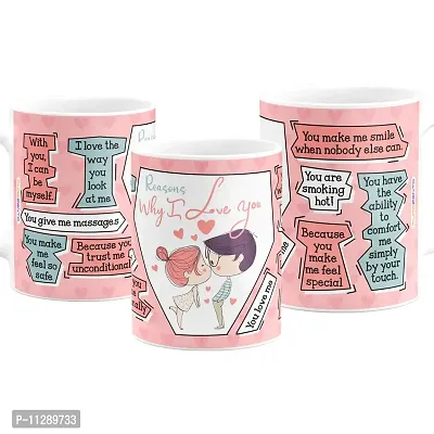 PUREZENTO Reason Why I Love You Quote Mug for Couple/BF/GF/Valentine Loved Ones Printed Ceramic Coffee Tea Mug (Pack of 1)-thumb2