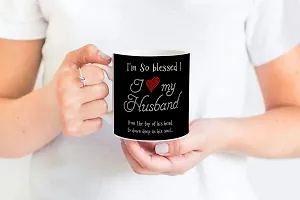 PUREZENTO I LOVE MY HUSBAND FROM THE TOP OF HIS HEAD 350 ml Coffee Mug|Coffee/Tea/ Milk Mugs with Large Handles for Men,Women,Ceramic Mug for Coffee Tea Cocoa,Easy to Clean,for Morning Coffee,Birthday-thumb2