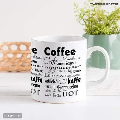 PUREZENTO Coffee Word Clouds Coffee Tea/Milk Cup (Pack of 1)-thumb3