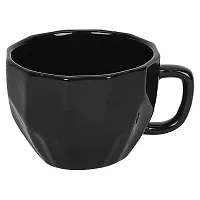 Purezento Ceramic Handcrafted Glossy Finish Coffee and Tea Mugs Diamond Cut (Black,180 ml, Pack of 2), Gift Pack-thumb2