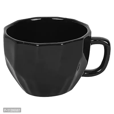 Purezento Ceramic Handcrafted Glossy Finish Coffee and Tea Mugs Diamond Cut (Black,180 ml, Pack of 2), Gift Pack-thumb3