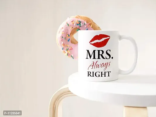 PUREZENTO ""MR Never Wrong MRS Always Right Couple Ceramic Tea/Coffee Mug for Valentine Day Gift for Girlfriend, Boyfriend,Husband and Wife,Friends,Anniversary,Hubby Wifey,Birthday ,Set of 2-thumb5