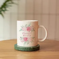 PUREZENTO?Dearest Bhiaiya Floral Design gfit for bhai on Special Occasions of raksha bandhan Ceramic Coffee Mug-thumb2