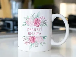 PUREZENTO?Dearest Bhiaiya Floral Design gfit for bhai on Special Occasions of raksha bandhan Ceramic Coffee Mug-thumb4