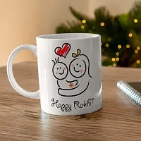 PUREZENTO?Happy Rakhi Cartoon Brother Sister Design/ Raksha Bandhan Ceramic Coffee Mug-thumb1