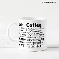 PUREZENTO Coffee Word Clouds Coffee Tea/Milk Cup (Pack of 1)-thumb1