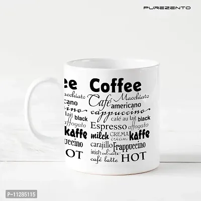 PUREZENTO Coffee Word Clouds Coffee Tea/Milk Cup (Pack of 1)-thumb2