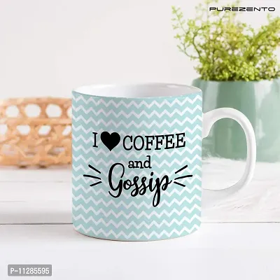 PUREZENTO I Love Coffee and Gossip Coffee Tea /Milk Cup(Pack OF1)-thumb4