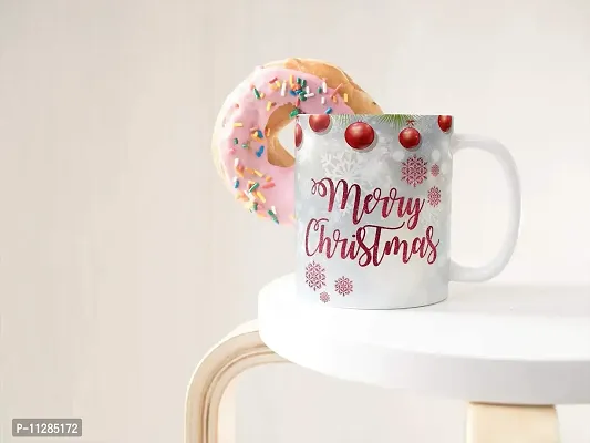 PUREZENTO Merry Christmas Printed Ceramic Coffee Tea / Milk Mug (330 ML)-Xmas Decorations, Christmas Gifts, Xmas Mugs, Christmas Presents(Pack of 1)