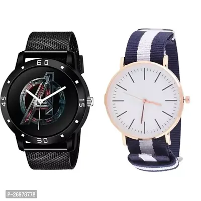 Stylish Men Rubber Analog Casual Watch Pack of 2-thumb0