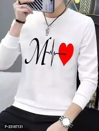 Reliable White Polyester Printed Round Neck Tees For Men-thumb0