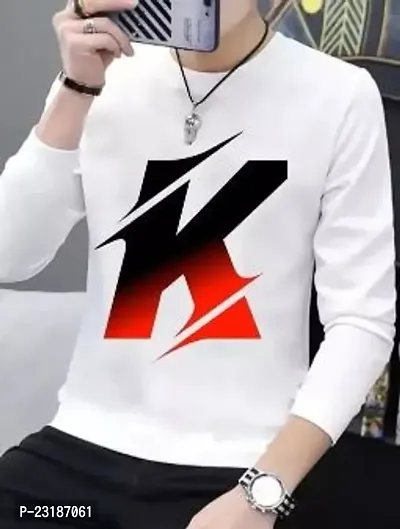 Reliable White Polyester Printed Round Neck Tees For Men-thumb0