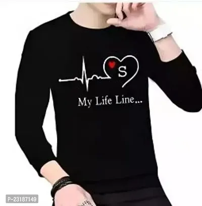 Reliable Black Polyester Printed Round Neck Tees For Men-thumb0