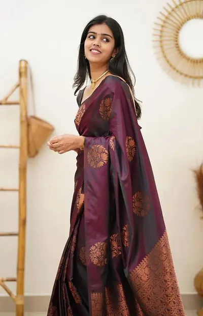 Trendy Silk Jacquard Fancy Sarees With Blouse Piece