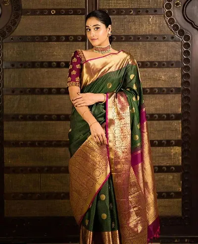 Elegant Banarasi Silk Women Saree with Blouse piece