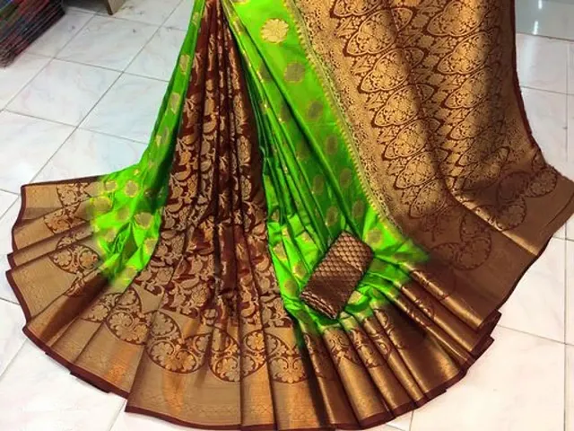 Beautiful Art Silk Saree With Blouse Piece For Women