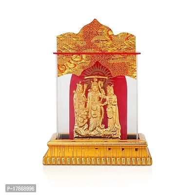 Awesome Craft Gold Plated Shree Ram Darbar in Cabinet Shree Ram Darbar Car Dashboard, Acrylic Decorative Showpiece - 7 cm  (Gold Plated, Gold)-thumb0