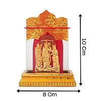 Awesome Craft Gold Plated Shree Ram Darbar in Cabinet Shree Ram Darbar Car Dashboard, Acrylic Decorative Showpiece - 7 cm  (Gold Plated, Gold)-thumb1