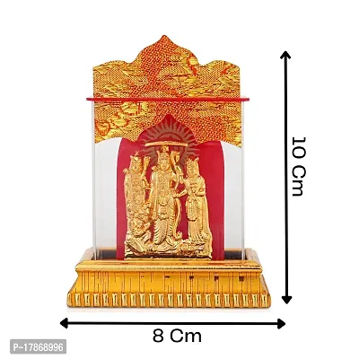 Awesome Craft Gold Plated Shree Ram Darbar in Cabinet Shree Ram Darbar Car Dashboard, Acrylic Decorative Showpiece - 7 cm  (Gold Plated, Gold)-thumb2