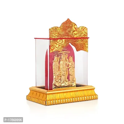 Awesome Craft Gold Plated Shree Ram Darbar in Cabinet Shree Ram Darbar Car Dashboard, Acrylic Decorative Showpiece - 7 cm  (Gold Plated, Gold)-thumb3