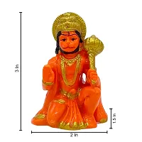 Hanuman Murti BajrangBali Car Dashboard Idol Figurine Showpiece Sculpture Hindu 10 cm Religious Idol  Figurine  (Marble, Orange)-thumb1