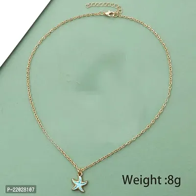 TAYRA western Star Round locket pendant necklace with Golden color chain for women | girl-thumb2