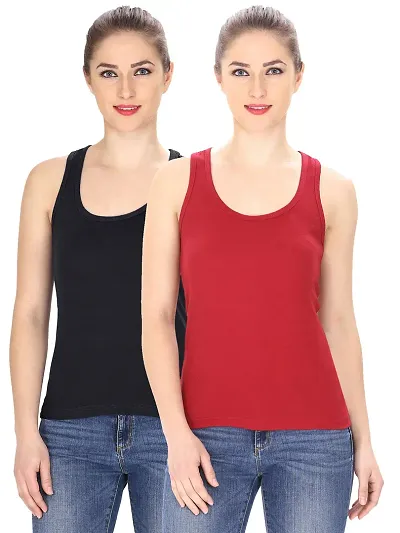 Friskers Multicolored Camisole Tank Top Pack Of 2