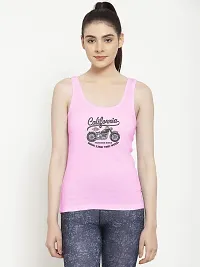 Friskers Women Pink California Bike Rider Printed Casual Sleeveless Vest-thumb1