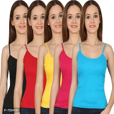 Friskers Black Red Yellow Pink Turquiose Tank top Pack of 5-thumb0