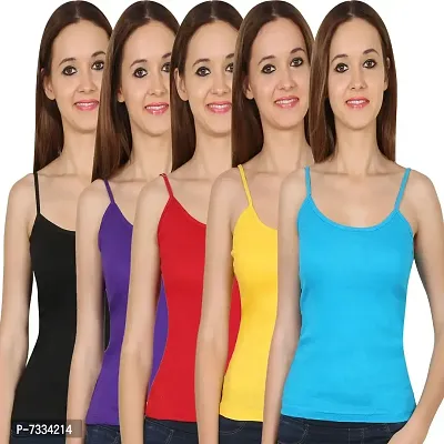 Friskers Black red Yellow Purple Turquiese Tank top Pack of 5