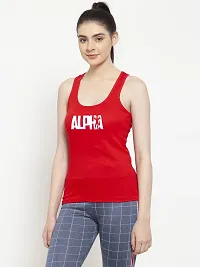 Friskers Women Red Alpha Printed Casual Camisole-thumb1