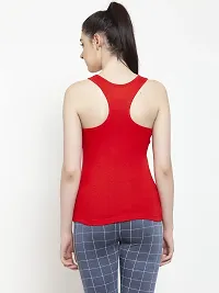 Friskers Women Red Alpha Printed Casual Camisole-thumb2